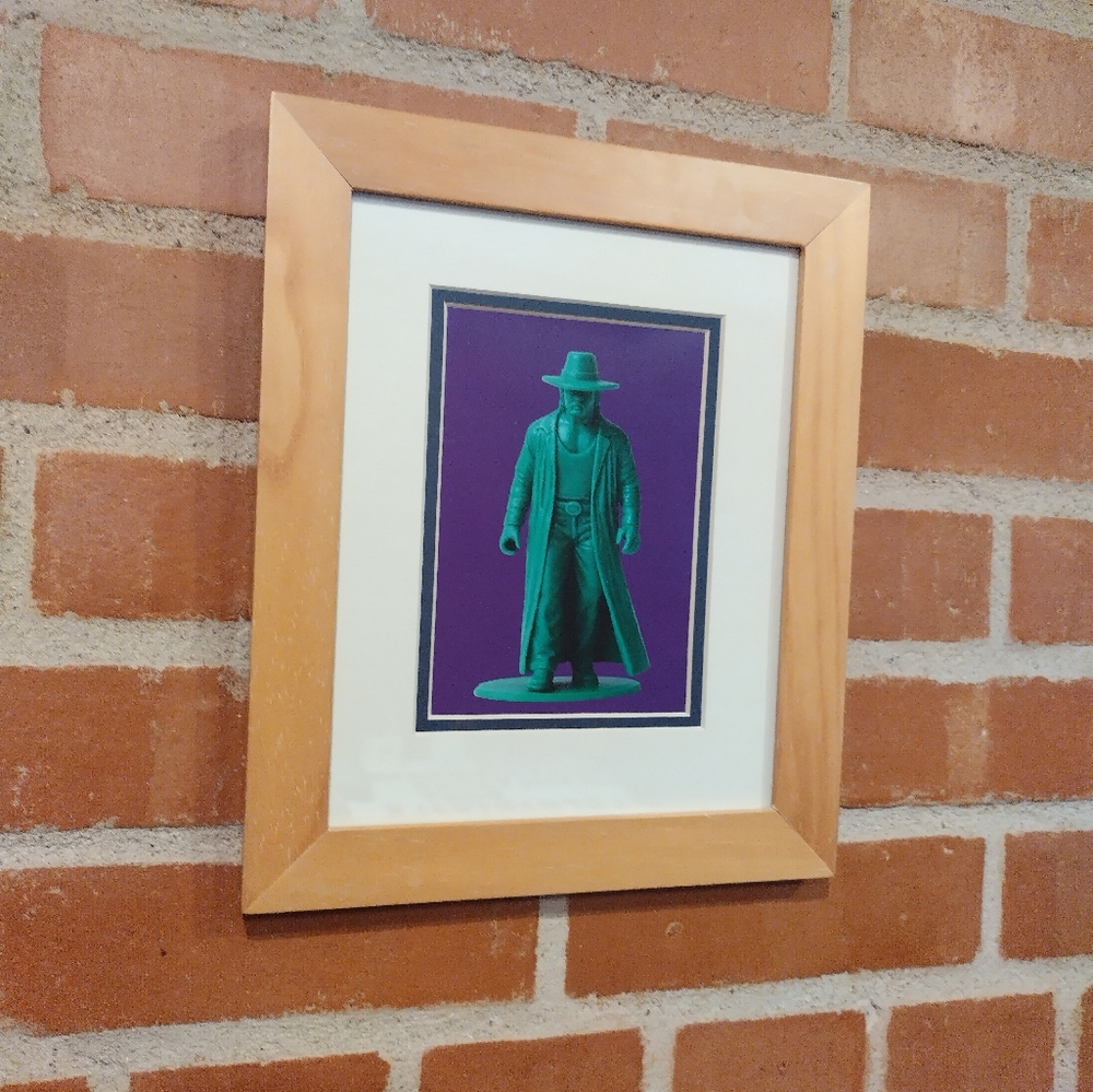 The Undertaker Vintage Wrestling WWF Plastic Green Army Man Framed Art Print